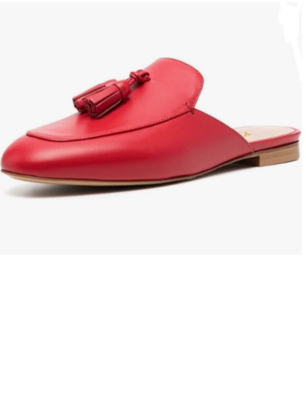 YDN Red Almond Toe Casual Low Heel Mules Slip On Loafers Slide Slipper